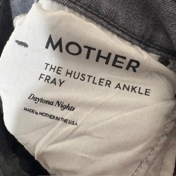 Mother The Hustler Ankle Fray Jeans Womens 26 Daytona Nights Raw Hem High Rise - Picture 7 of 12